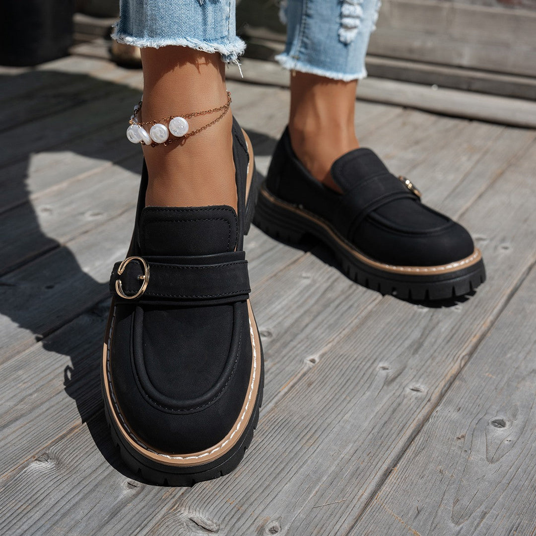 Damen Mokassin-Schuhe mit eleganter Verzierung und robuster Sohle