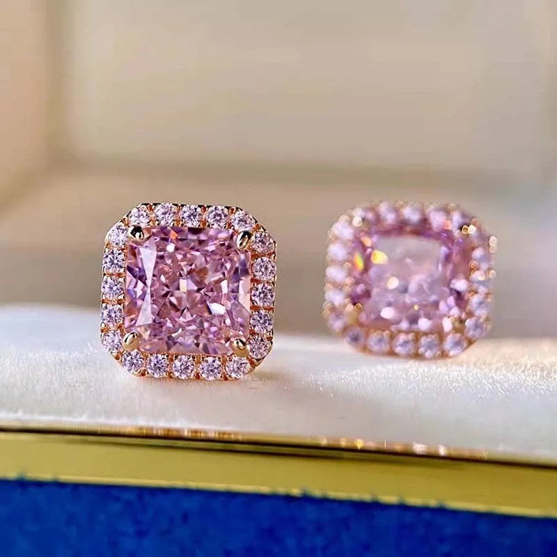 Damen Ring mit funkelndem rosa Kristall und Zirkonia-Verzierung Shop Nory