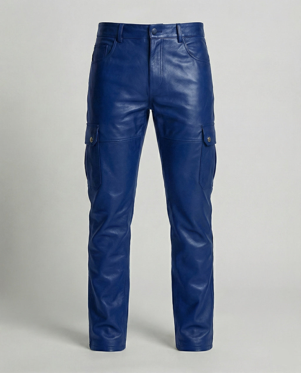 Herren Kunstleder Cargo-Hose mit modernen Details