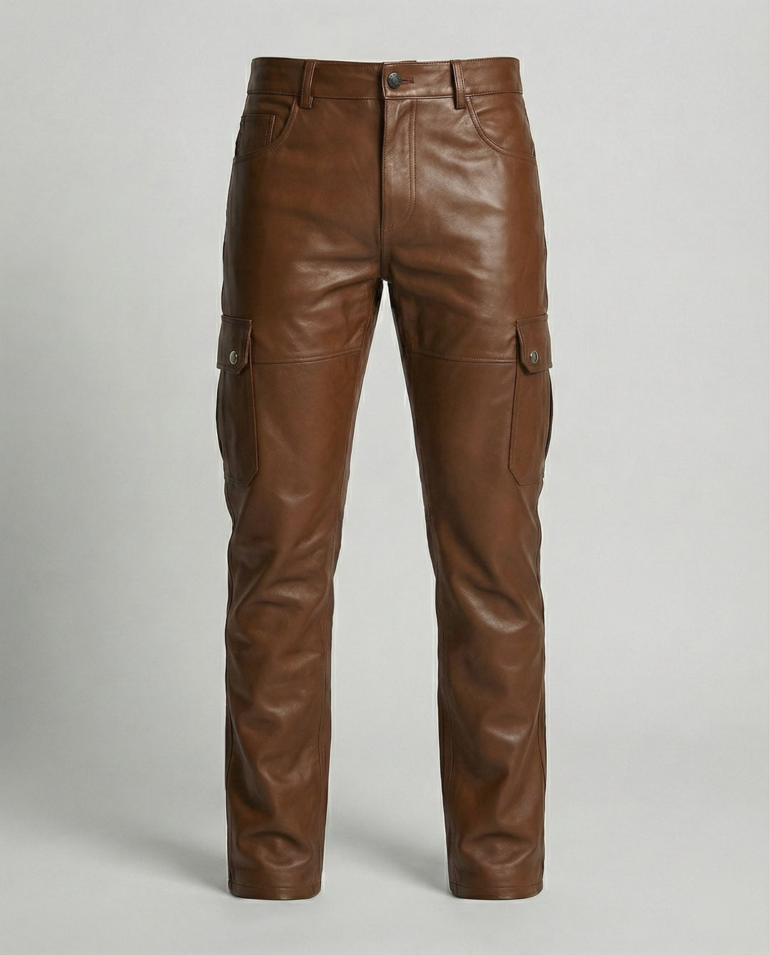 Herren Kunstleder Cargo-Hose mit modernen Details