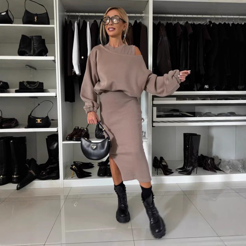 Damen Sweatshirt und Rock Set