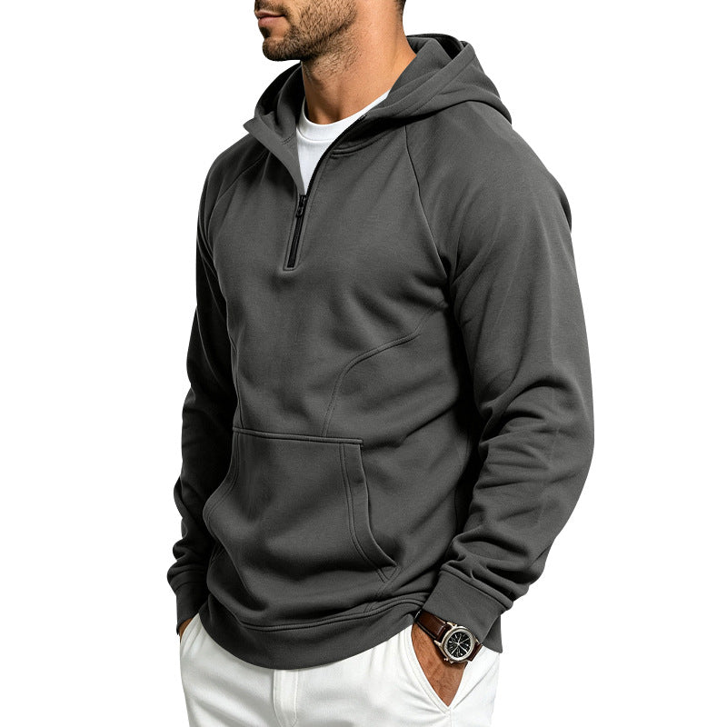 Herren Kapuzenpullover mit halbem Reißverschluss und sportlichem, schlankem Schnitt Shop Nory