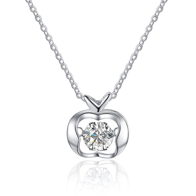 Damen Halskette mit herzförmigem Anhänger und funkelndem Zirkon Shop Nory