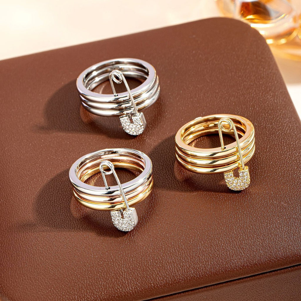 Damen eleganter Ring mit Sicherheitsnadel Design Shop Nory