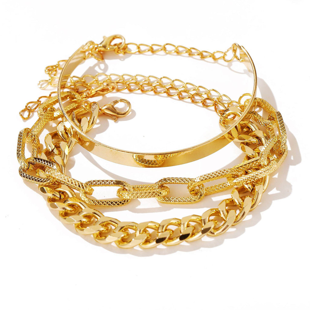 Damen Armband-Set aus stilvollem, mehrlagigem Metall Shop Nory