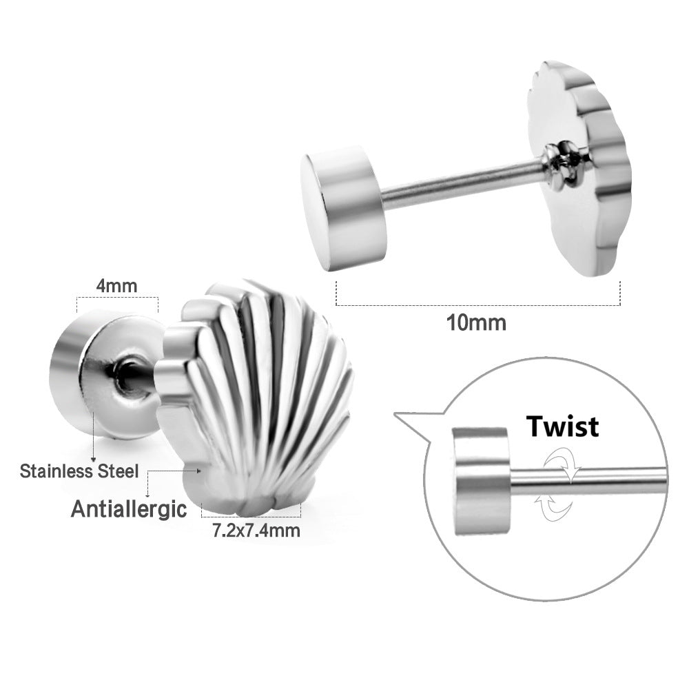 Damen Edelstahl Ohrstecker im eleganten Krone-Design Shop Nory
