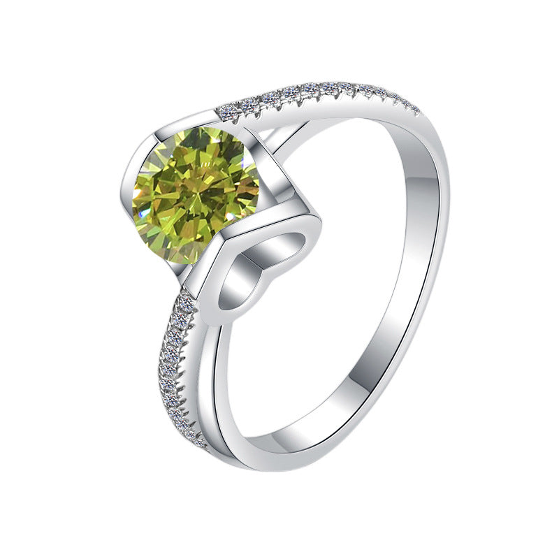 Damenring mit elegantem, facettiertem Hauptstein und funkelnden Zirkonia Shop Nory