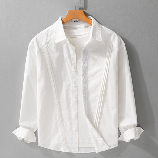 Damen Baumwollbluse mit Biesen, Stickdetail und Relaxed-Fit Shop Nory