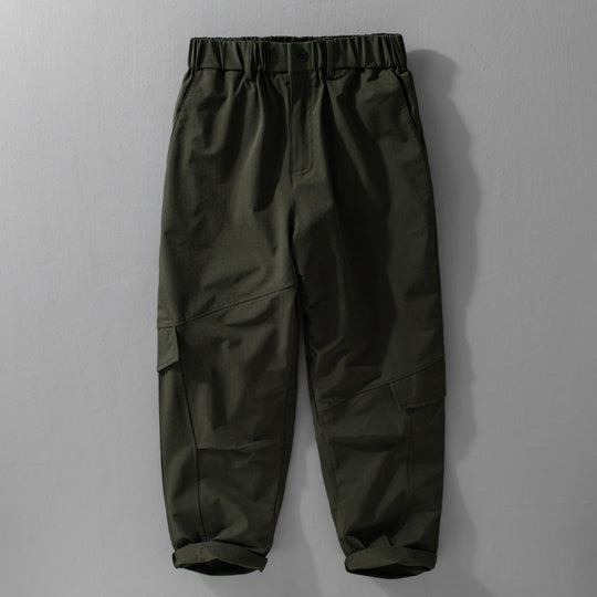 Herren Utility-Cargo-Hose mit elastischem Bund, Knieabnähern und Klappentaschen Shop Nory
