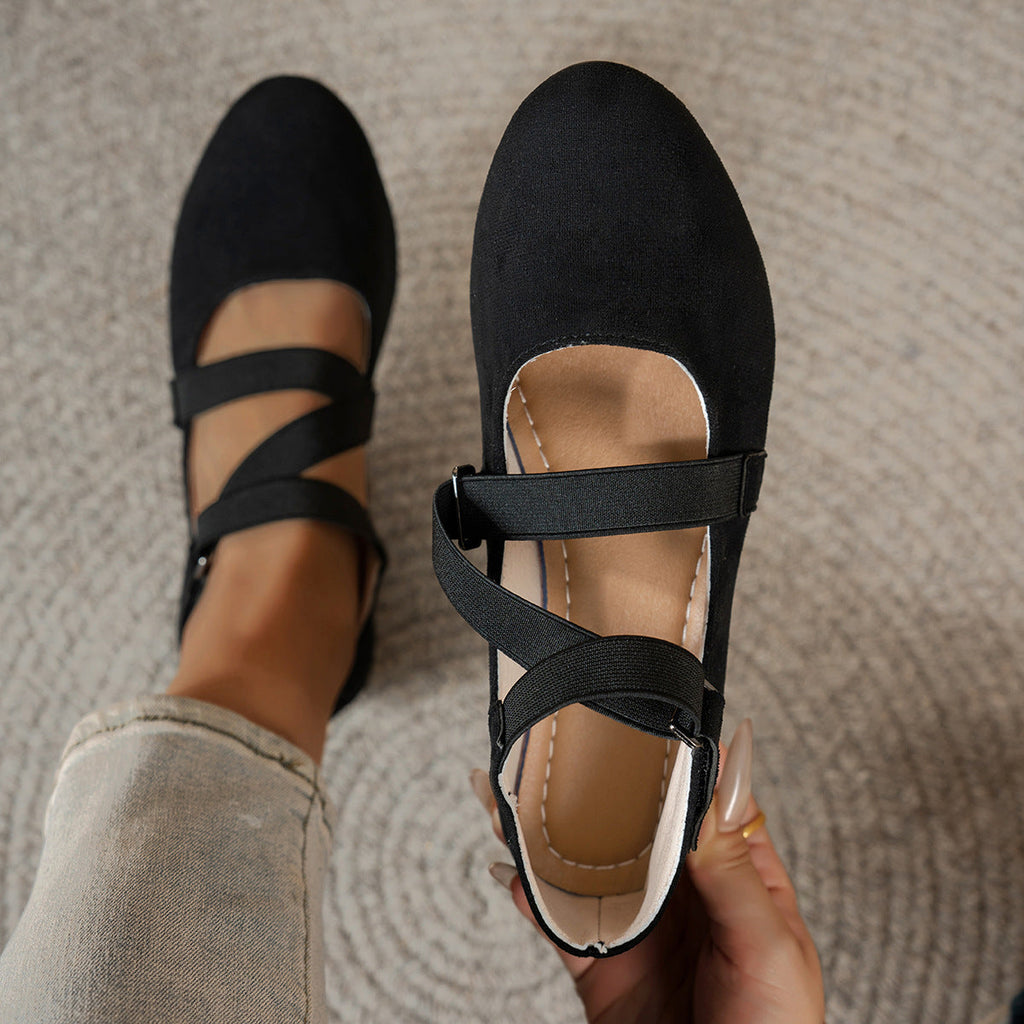 Damen elegante Wedges mit verstellbarem Riemendesign
