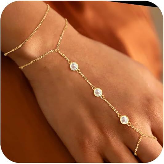 Damen Fußkettchen mit funkelnden Zirkonia-Elementen und eleganter Kettenstruktur Shop Nory