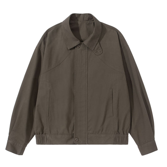 Unisex Kurz geschnittener Utility-Blouson mit Hemdkragen und elastischem Saum Shop Nory
