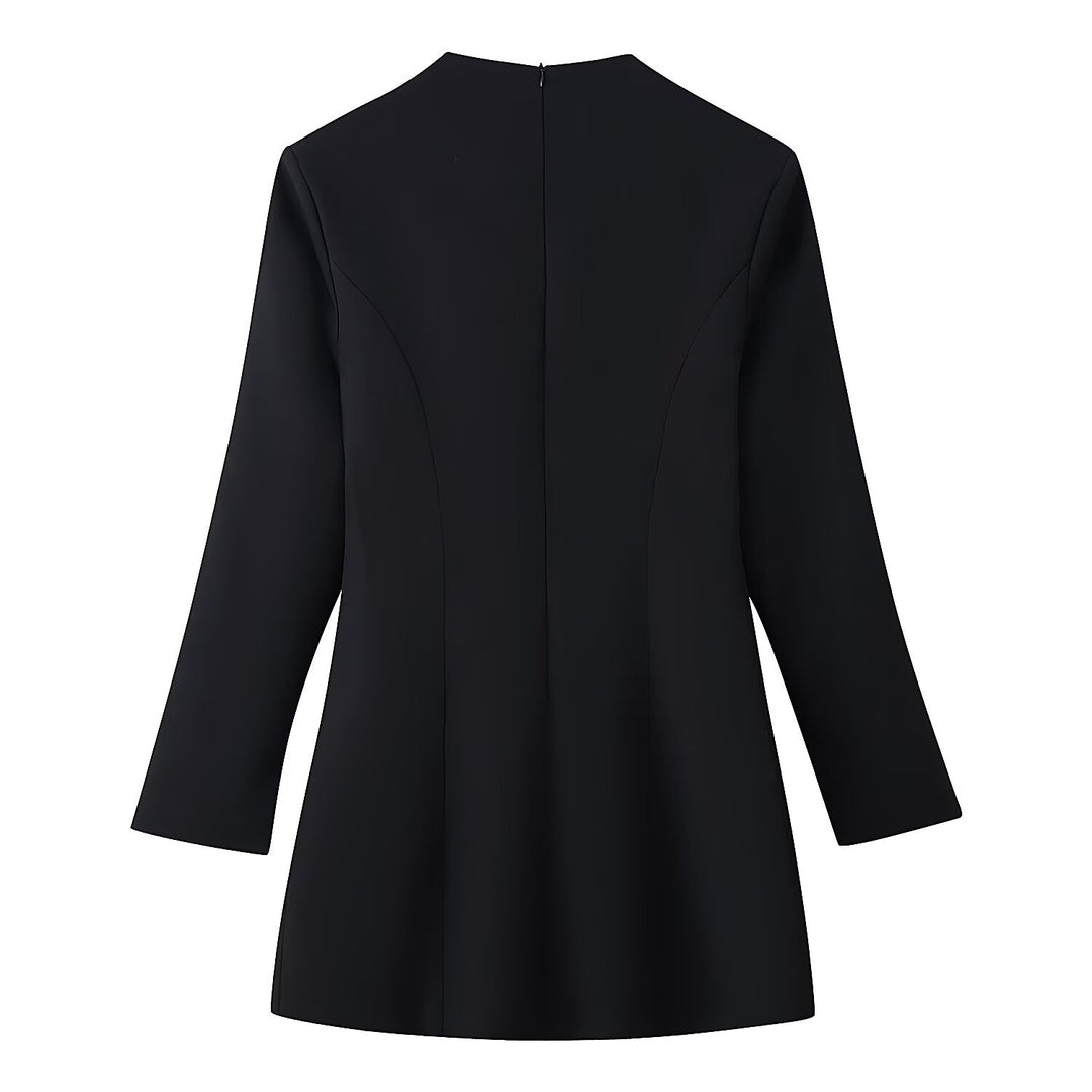 Damen Longline‑Tunika mit zentraler Schlüsselöffnung und Schmuckknöpfen Shop Nory