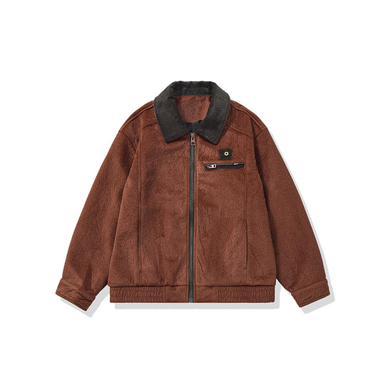 Herren Kurz geschnittener Fleece‑Blouson mit Cordkragen und Sicherheitsbrusttasche Shop Nory