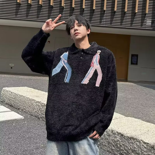 Herren Modischer Strickpullover mit grafischen Akzenten Shop Nory