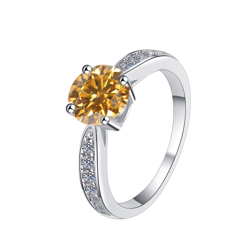 Damenring mit funkelndem rot gefasstem Kristall und elegantem Zirkonia-Besatz Shop Nory
