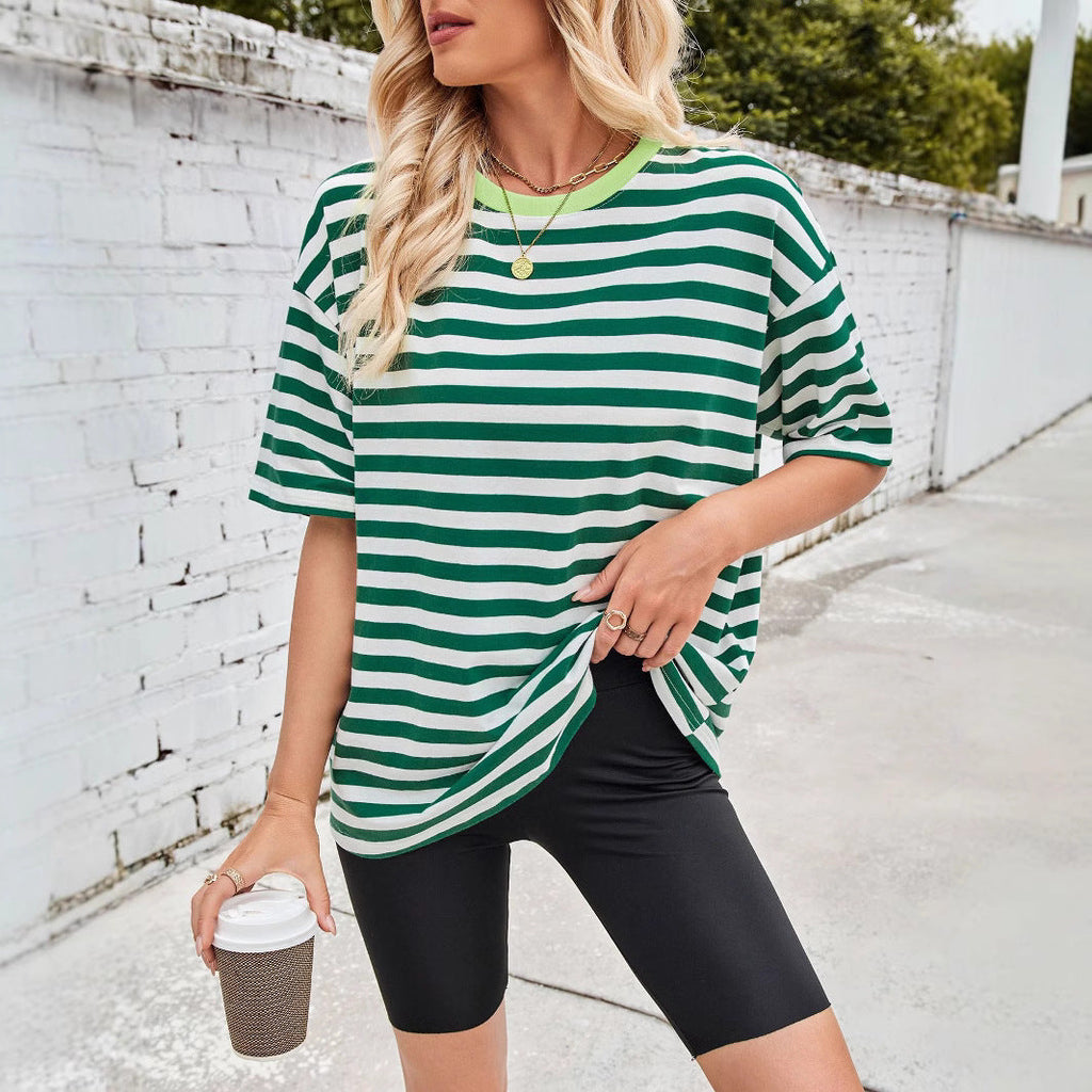 Damen Übergrößen T-Shirt mit Streifenmuster