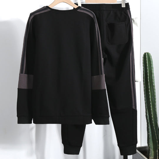 Herren athletisches Freizeit-Jogginganzug Set aus Baumwollmix mit seitlichen Zierstreifen und elastischem Bund Shop Nory