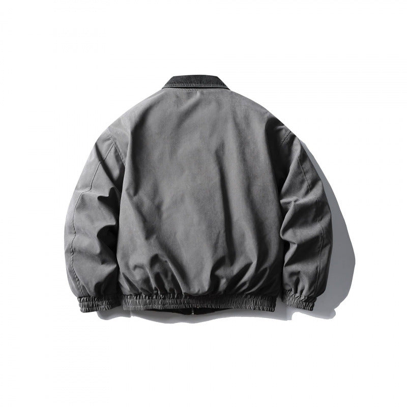Herren Boxy-Canvas-Blouson mit Cordkragen, verdeckter Reißverschluss und elastischem Saum Shop Nory
