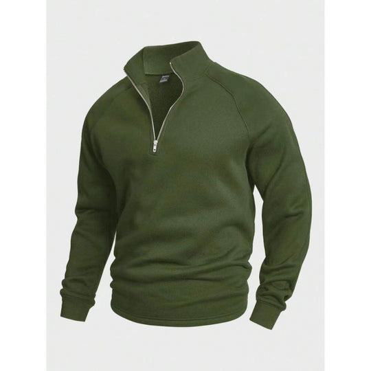 Herren Fleece-Halbzippullover mit Stehkragen und Raglanärmeln Shop Nory