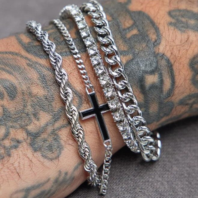Herren Armreif-Set mit stilvollen und modernen Designelementen Shop Nory
