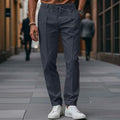 Herren elegante Freizeit-Hose mit elastischem Bund und seitlichen Eingrifftaschen