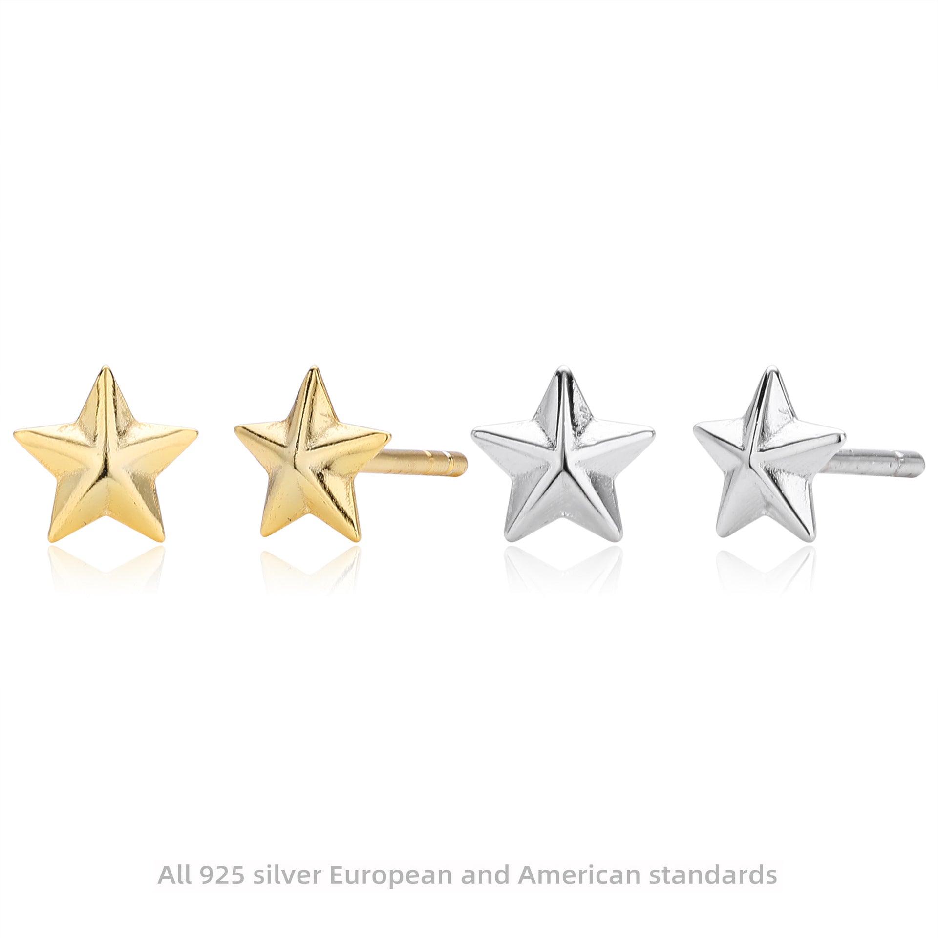 Damen Ohrstecker im eleganten Sternendesign aus 925 Sterling Silber Shop Nory