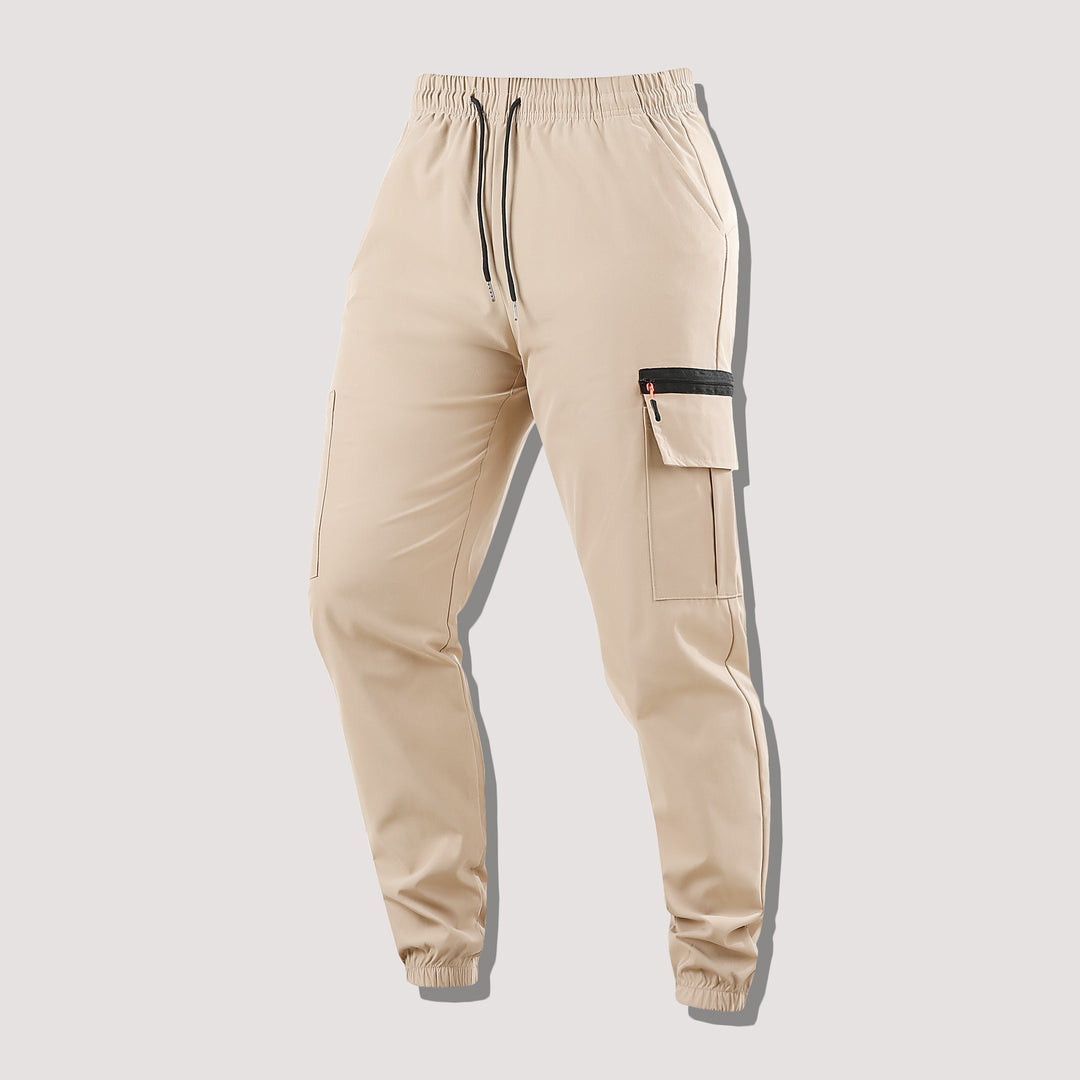 Herren Utility-Cargo-Jogginghose mit Kordelzug, Reißverschluss-Beintasche & elastischen Bündchen Shop Nory