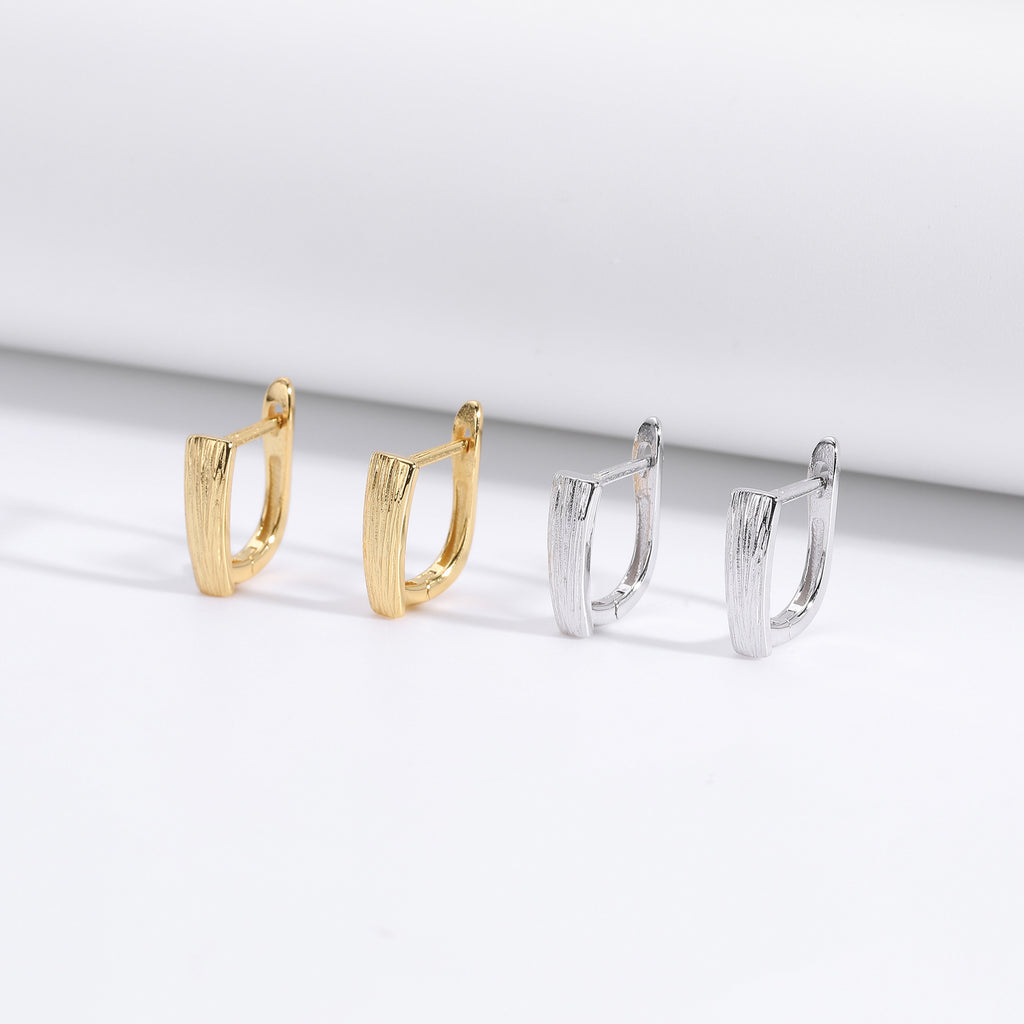 Damen Ohrstecker mit modernes, strukturiertes Design aus hochwertigem 925 Sterling Silber Shop Nory