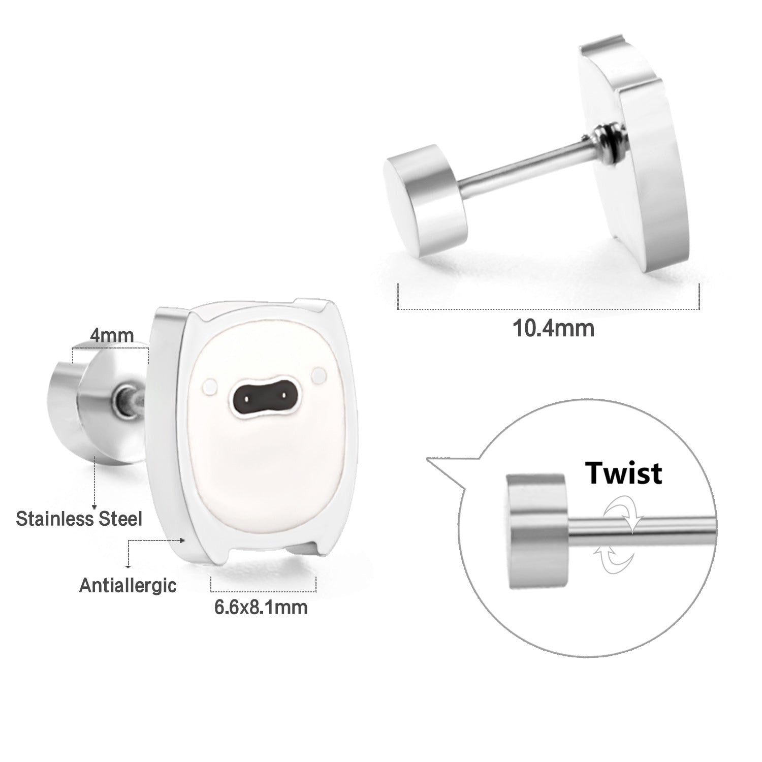Damen Ohrstecker im modernen Kinderwagen-Design Shop Nory