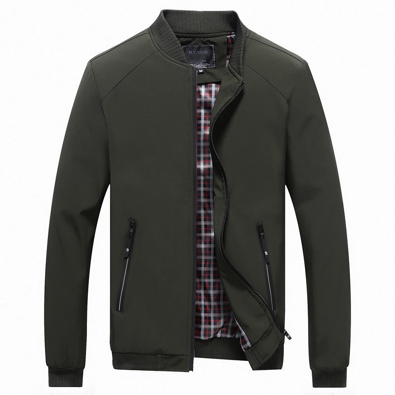 Herren Bomberjacke mit kariertem Innenfutter, windabweisender Shell und Reißverschluss-Taschen Shop Nory