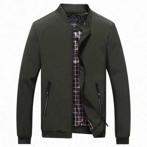 Herren Bomberjacke mit kariertem Innenfutter, windabweisender Shell und Reißverschluss-Taschen Shop Nory
