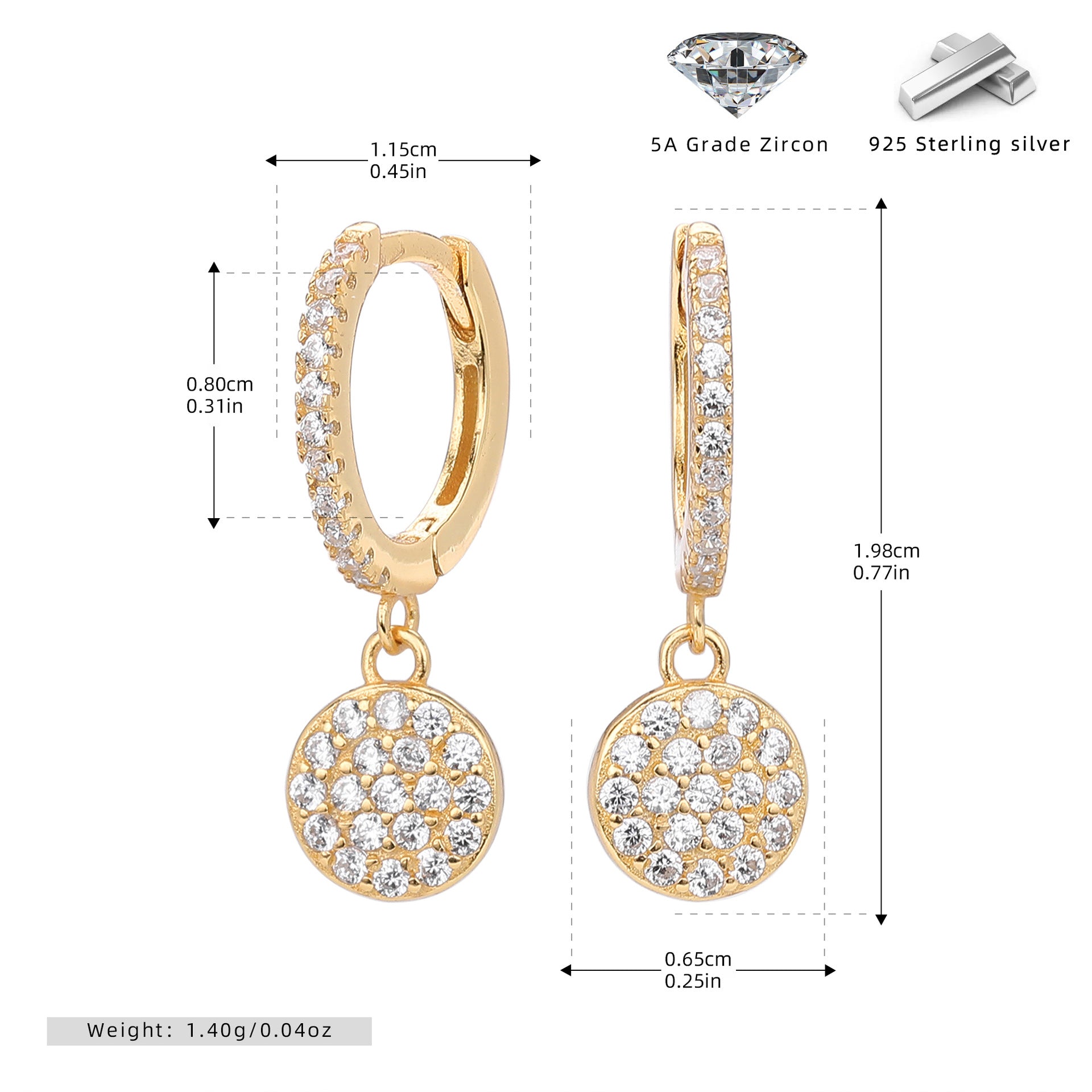 Damen Ohrringe mit funkelndem Zirkonbesatz und elegantem Design Shop Nory