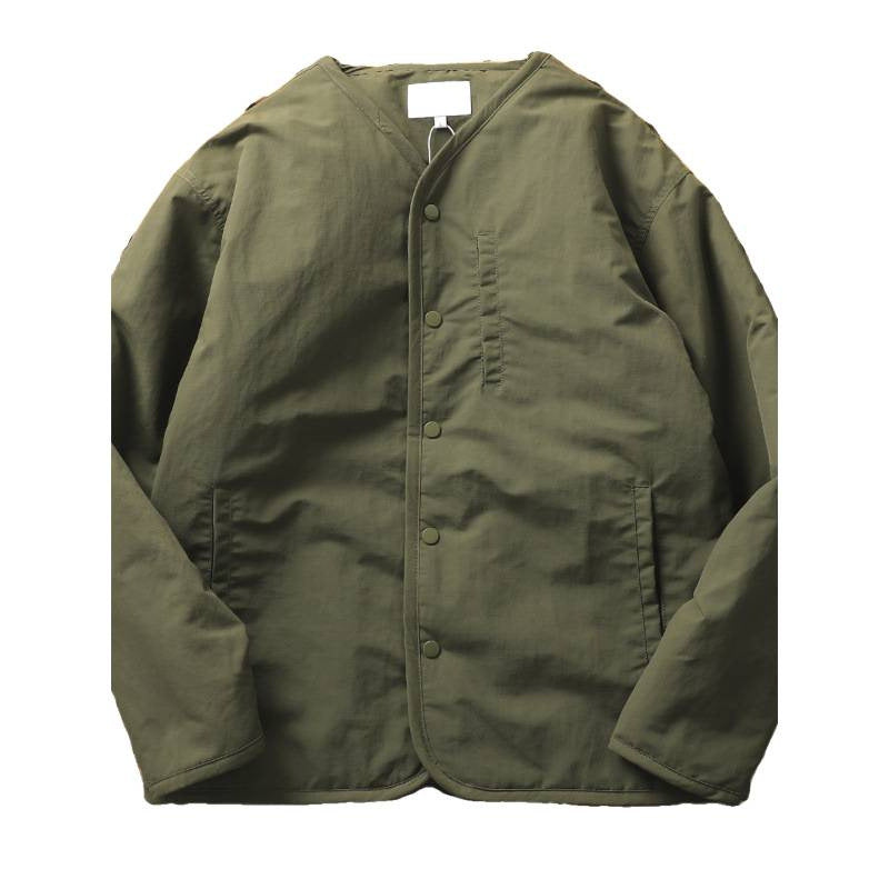 Herren Leicht wattierte Thermo-Linerjacke mit Druckknopfverschluss und gerundetem Saum Shop Nory