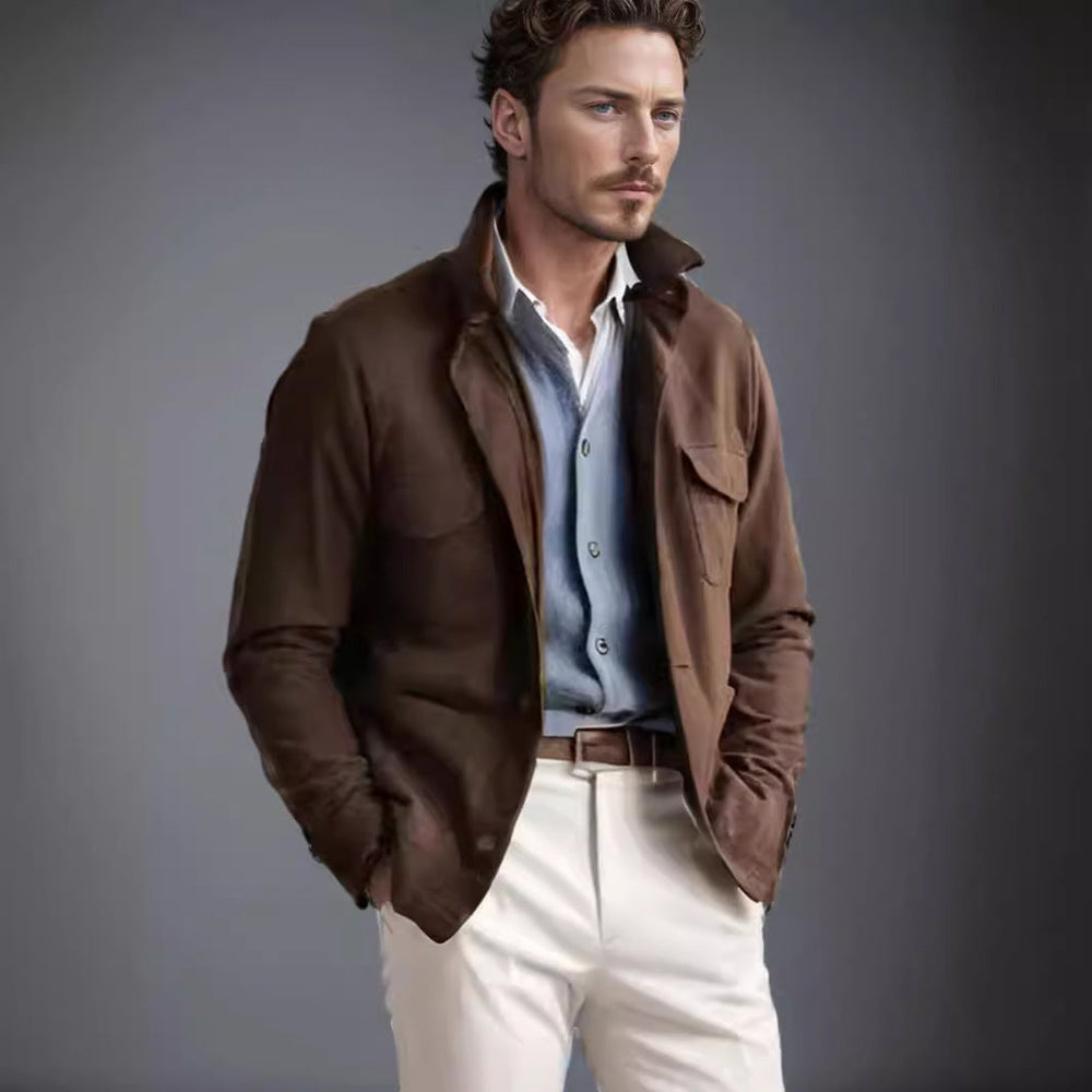 Herren praktische Jacke im schicken Utility-Stil mit hohen Kragen