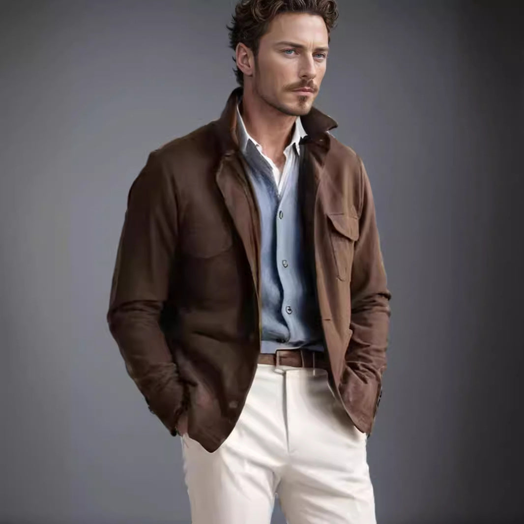 Herren praktische Jacke im schicken Utility-Stil mit hohen Kragen