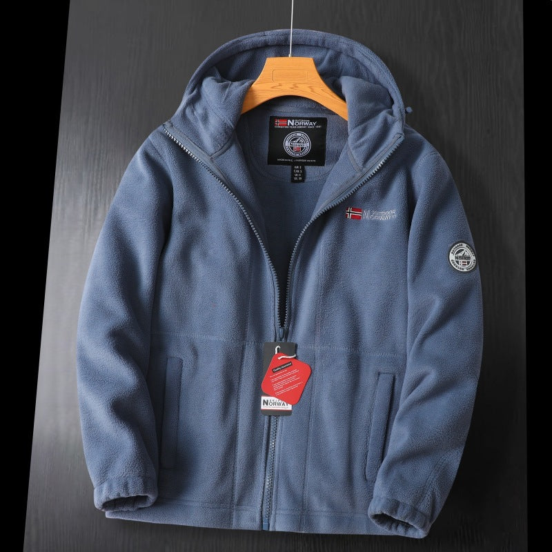 Damen Kapuzen-Fleecejacke mit Teddyfutter und durchgehendem Reißverschluss Shop Nory