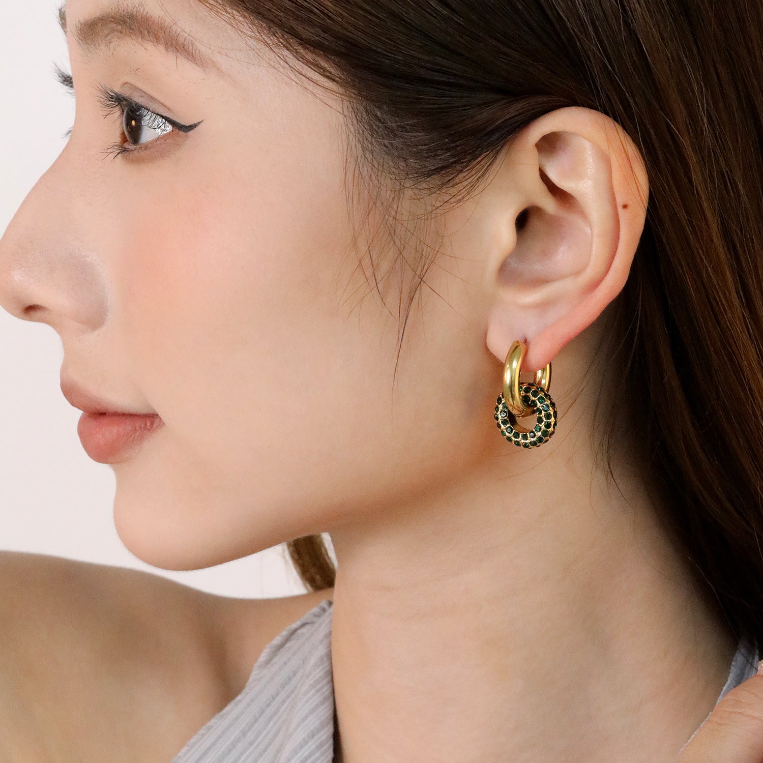 Damen Hängende Ohrringe mit Kristallverzierung Shop Nory
