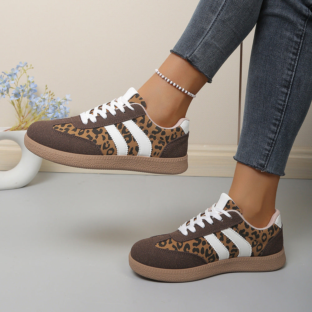Damen Sneakers mit Leo-Muster und Komfortsohle Shopnory