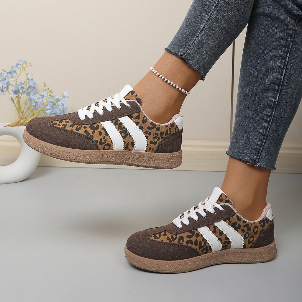 Damen Sneakers mit Leo-Muster und Komfortsohle Shopnory
