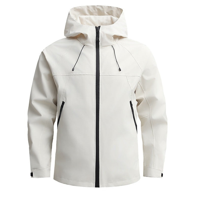 Herren Atmungsaktive Softshelljacke mit Zwei-Wege-Reißverschluss, verstellbarer Kapuze und wasserabweisender Oberfläche Shop Nory