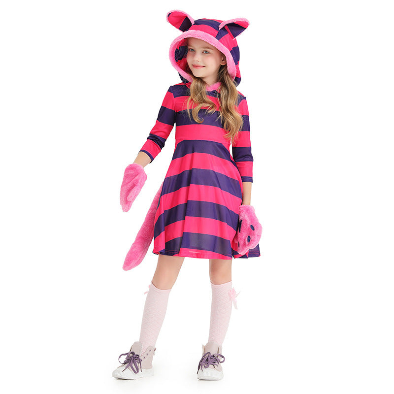 Mädchen Kapuzenkleid mit tierischen Ohren und verspielten Details Shop Nory