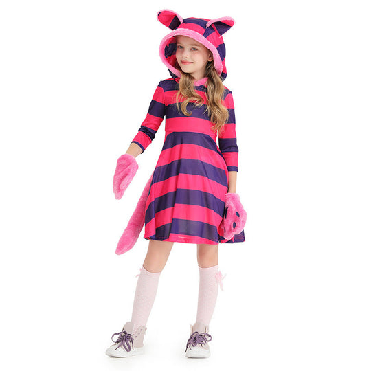 Mädchen Kapuzenkleid mit tierischen Ohren und verspielten Details Shop Nory