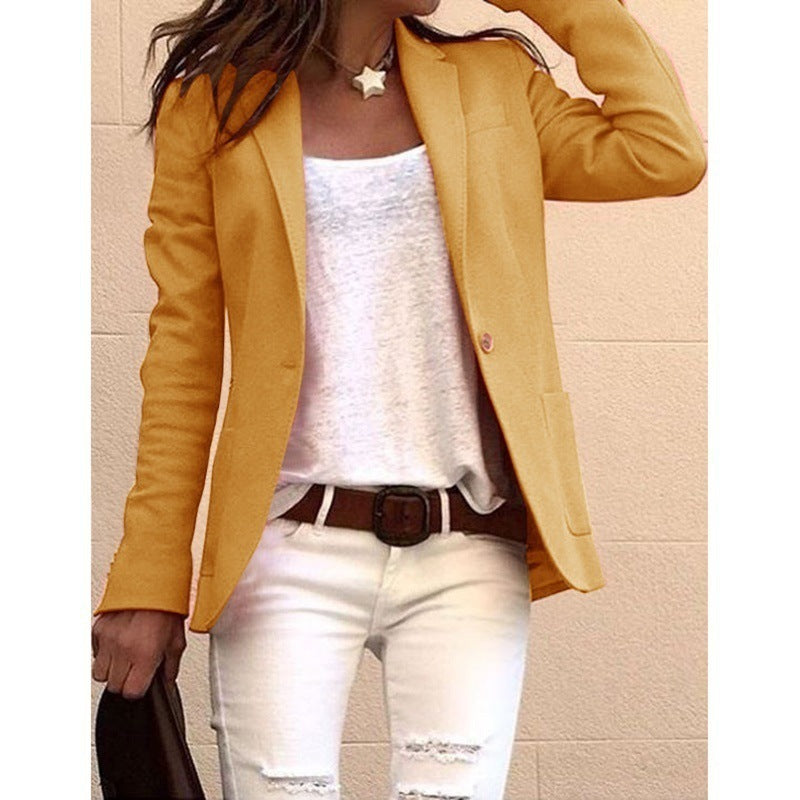Damen Taillierter Ein-Knopf-Blazer mit aufgesetzten Taschen Shop Nory