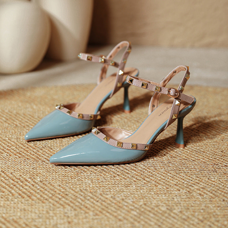 Damen stilvolle Slingback-Pumps mit dekorativen Nieten