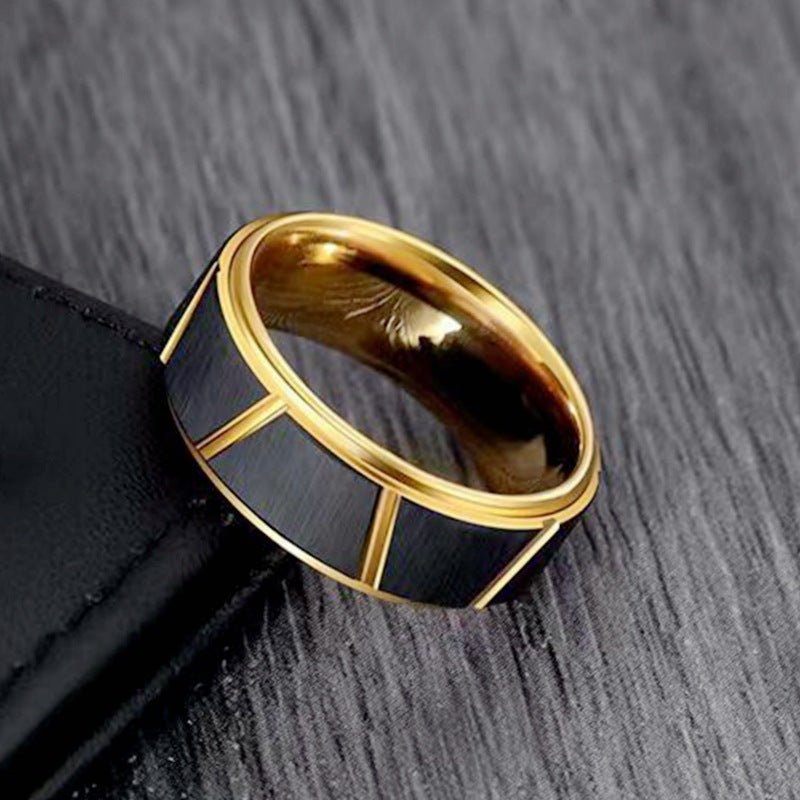 Herren Ring mit modernem, geometrischem Design und mattem Oberflächenfinish Shop Nory