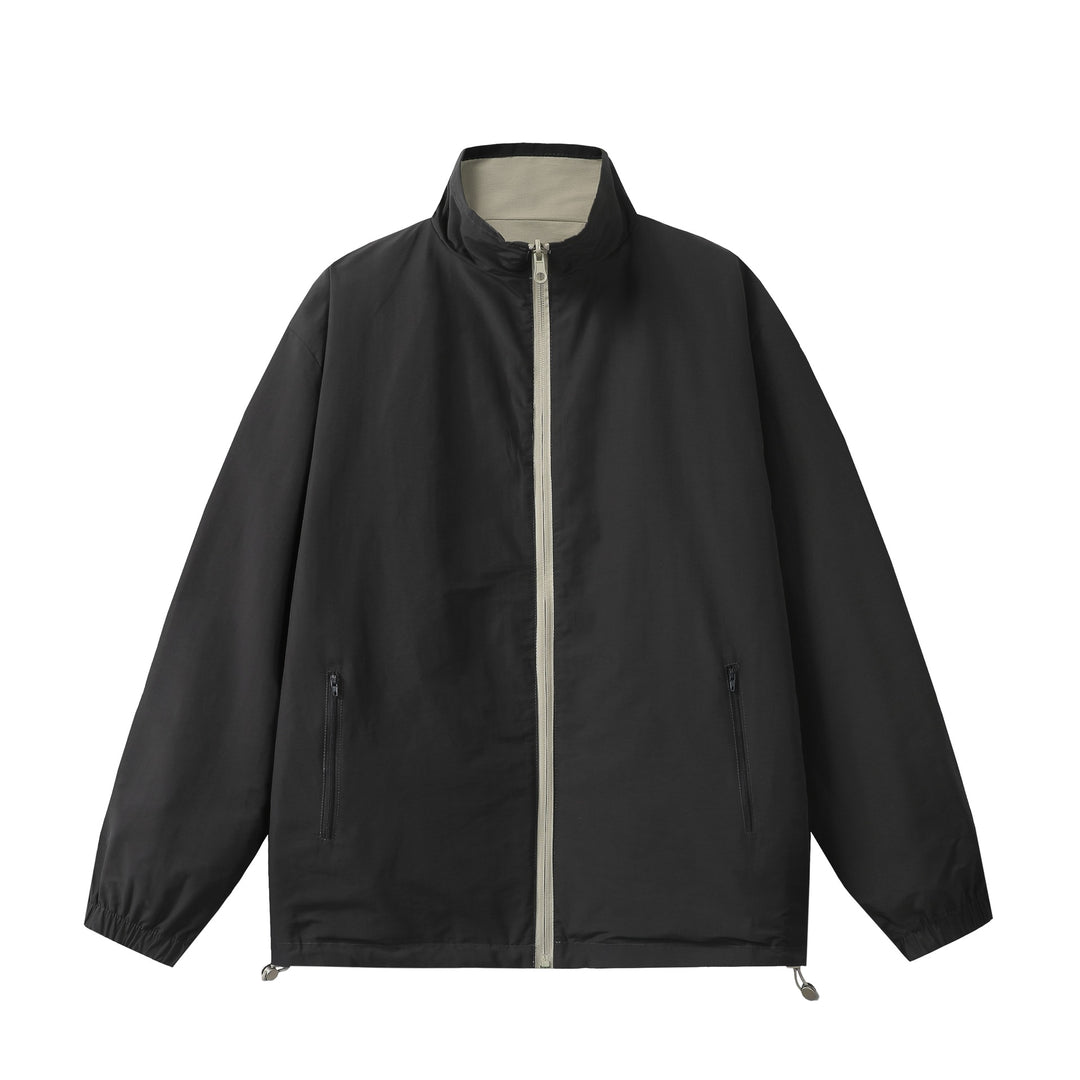 Unisex Leichter Boxy-Windbreaker mit hohem Stehkragen und Kordelzug Shop Nory