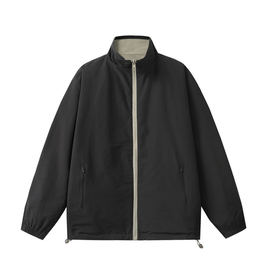 Unisex Leichter Boxy-Windbreaker mit hohem Stehkragen und Kordelzug Shop Nory