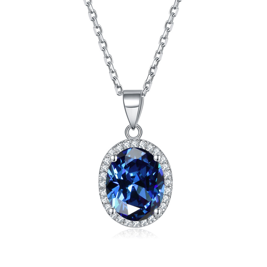 Damen eleganter Anhänger mit blauem Kristall Shop Nory