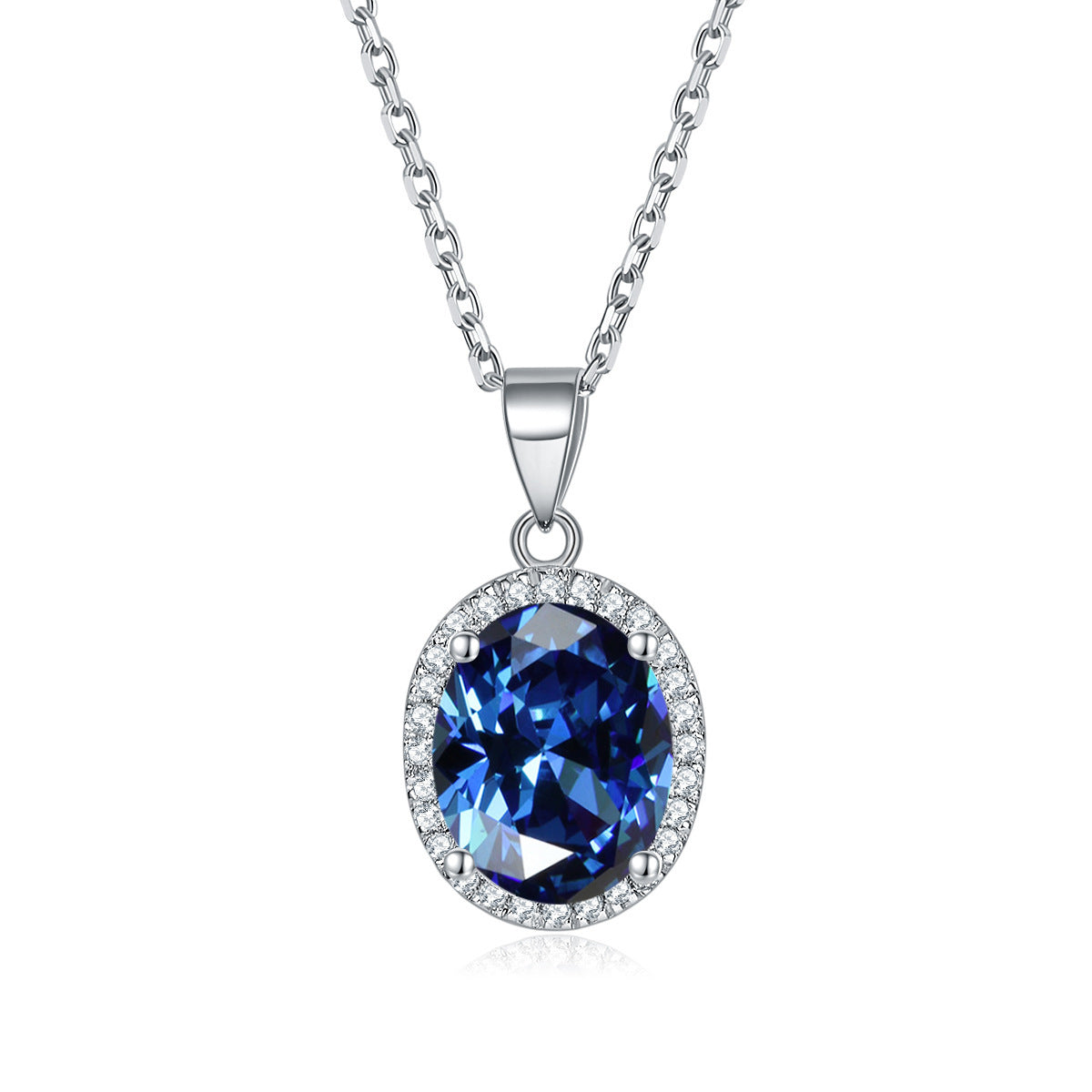 Damen eleganter Anhänger mit blauem Kristall Shop Nory